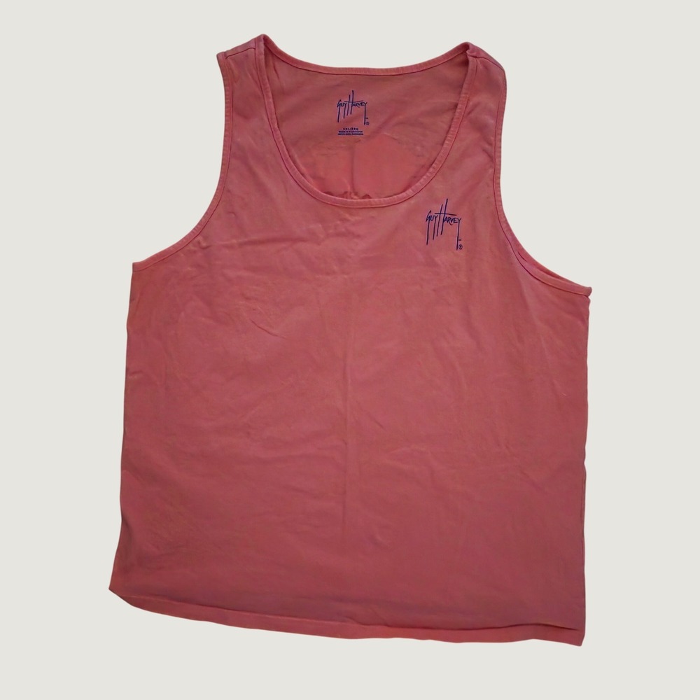 Guy Harvey Men's Tank Top Coral Pink Beach Fishing Swimming Coastal XXL